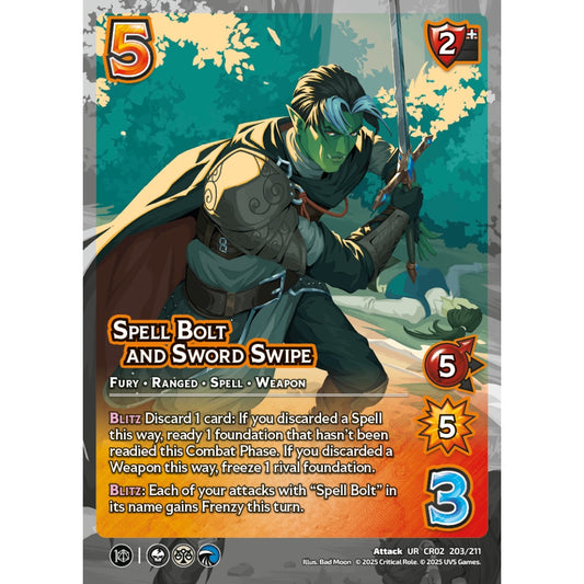 Spell Bolt and Sword Swipe, 203/211, CR02, Universus, Critical Role: Heroes Of Exandria, Attack, UR
