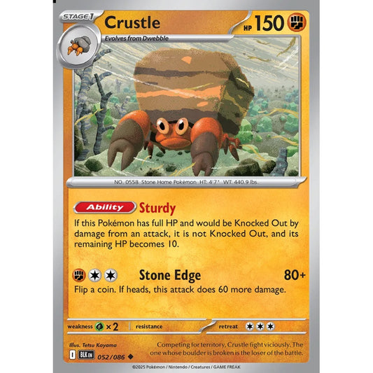Crustle Uncommon 052/086 Pokemon Card Game Black Bolt