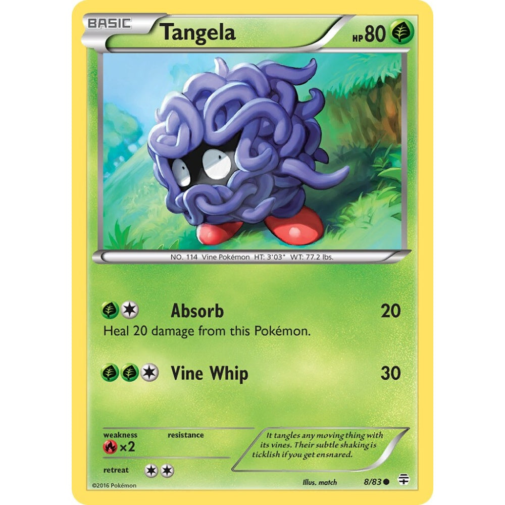 Tangela Common 8/83 Pokemon Card Game Generations