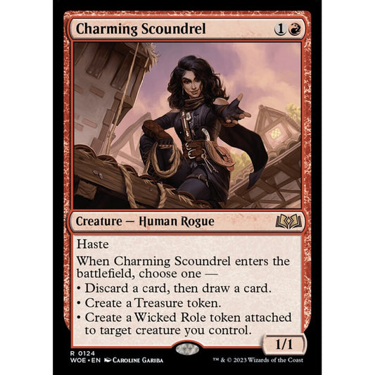 Charming Scoundrel, rare, 124, Magic the Gathering, Wilds of Eldraine