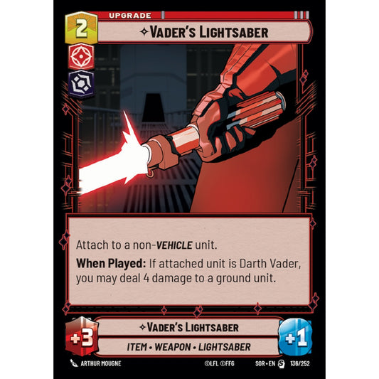 Vader's Lightsaber, 136, S, Star Wars Unlimited, Sparks Of Rebellion