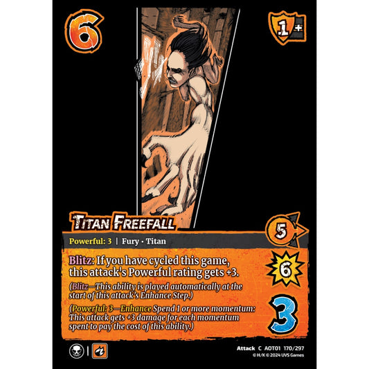 Titan Freefall, 170/297, C, UniVersus, Attack on Titan: Battle for Humanity