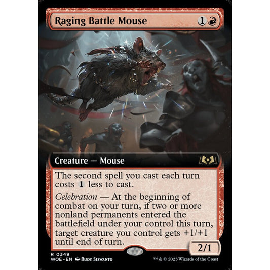 Raging Battle Mouse, rare, 349, Magic the Gathering, Wilds of Eldraine