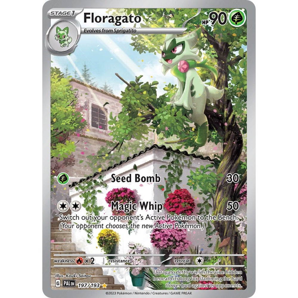 Floragato Illustration Rare 197/193 Pokemon Card Game Paldea Evolved