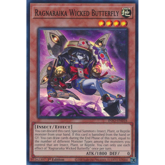Ragnaraika Wicked Butterfly INFO-EN018 Super Super Rare Yu-Gi-Oh The Infinite Forbidden in Art