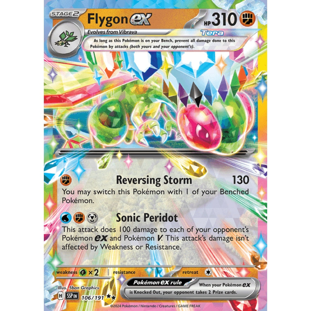 Flygon ex Double Rare 106/191 Pokemon Card Game Surging Sparks