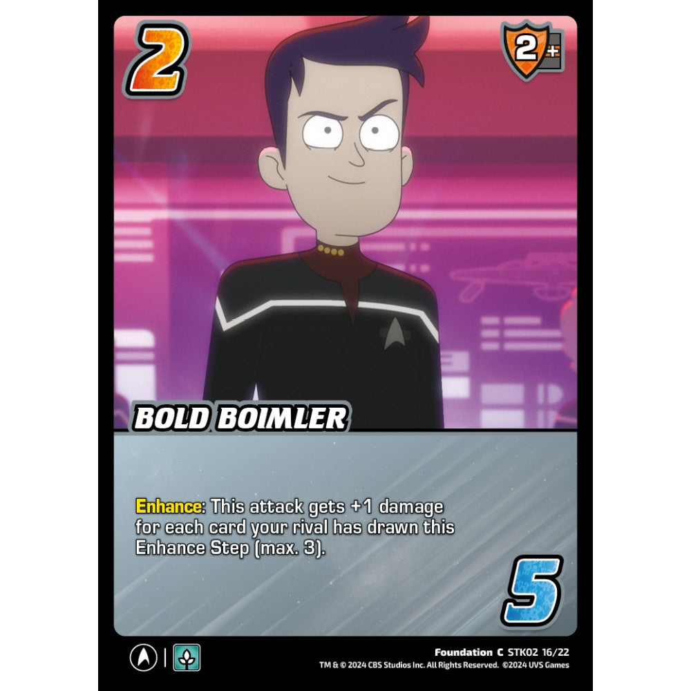 Bold Boimler, 16/22, STK02, Universus, Star Trek Lower Decks Challenger Decks, Foundation, C