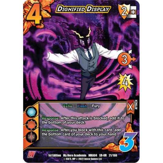 Dignified Display, 021/108, XR-UR, UniVersus, MHA04 League of Villains
