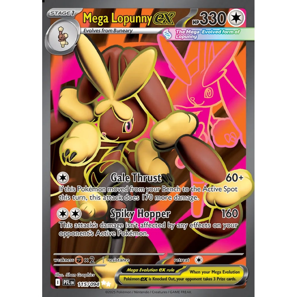 Mega Lopunny ex Ultra Rare 115/094 Pokemon Card Game Phantasmal Flames