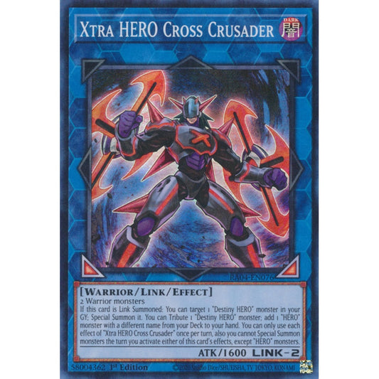 Xtra HERO Cross Crusader RA04-EN076 Secret Secret Rare Yu-Gi-Oh Quarter Century Stampede in Art