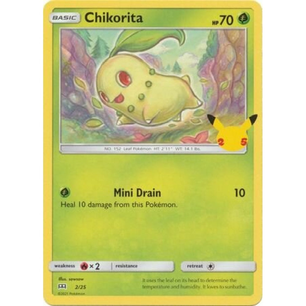 Chikorita Fixed 2/25 Pokemon Card Game McDonald's Collection 2021