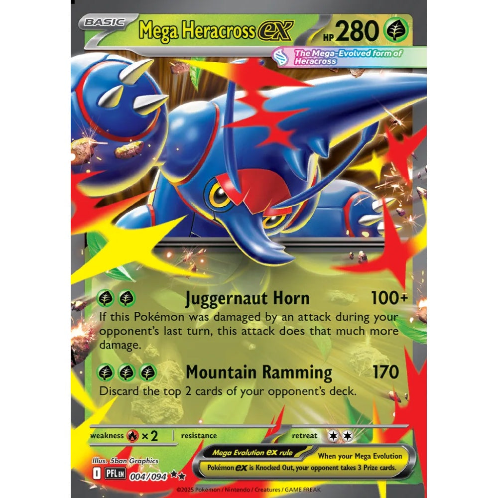 Mega Heracross ex Double Rare 004/094 Pokemon Card Game Phantasmal Flames
