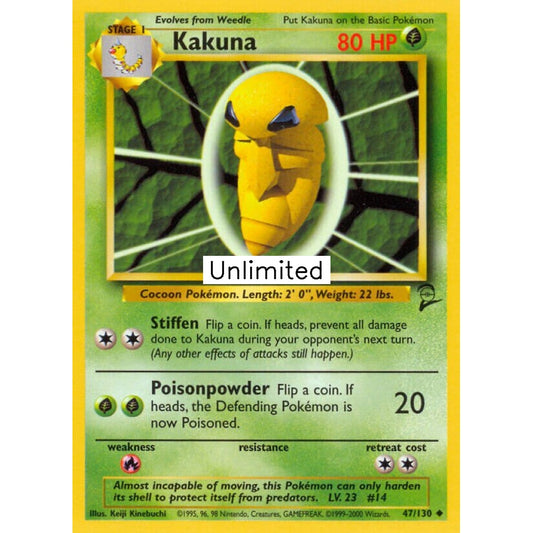 Kakuna Uncommon 47/130 Pokemon Card Game Base Set 2