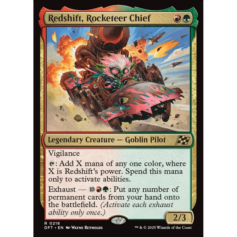 Redshift, Rocketeer Chief, 218, rare, Magic: The Gathering, Aetherdrift