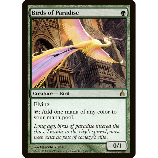 Birds of Paradise rare 153 Magic the Gathering Ravnica: City of Guilds