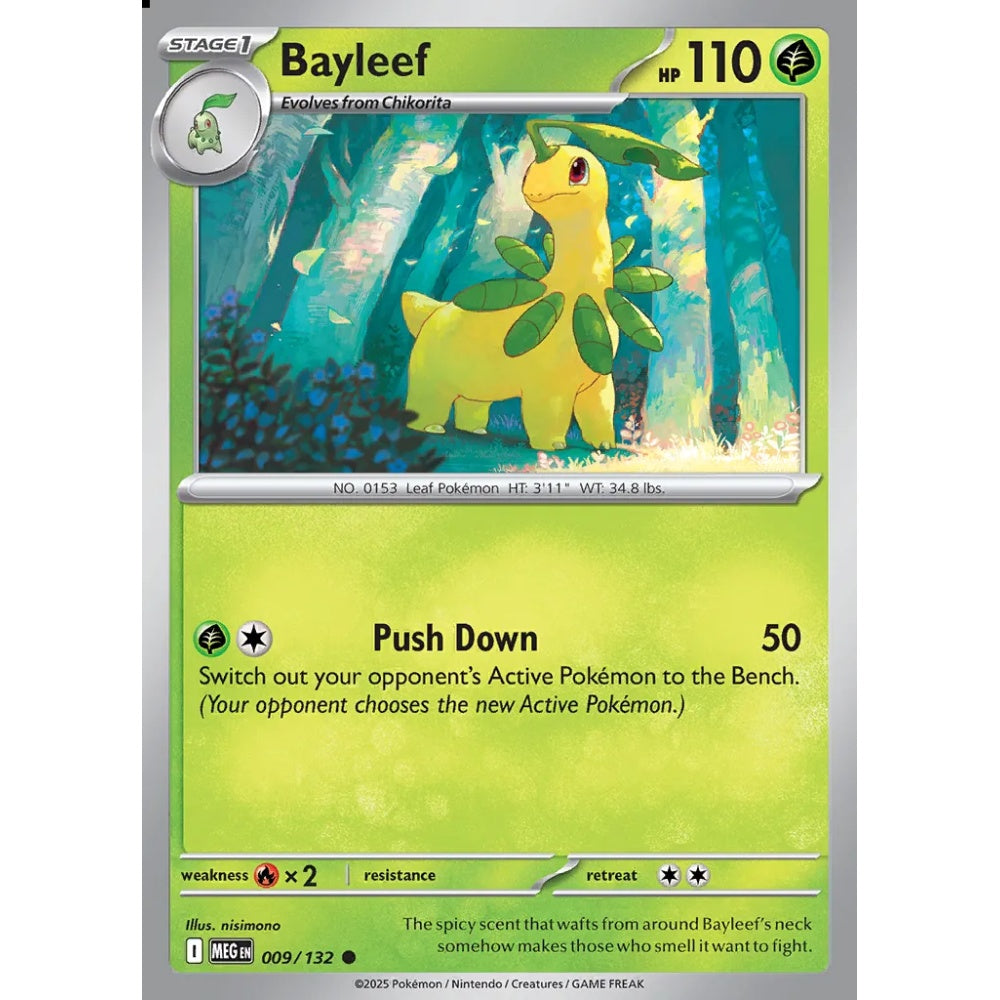 Bayleef Common 009/132 Pokemon Card Game Mega Evolution