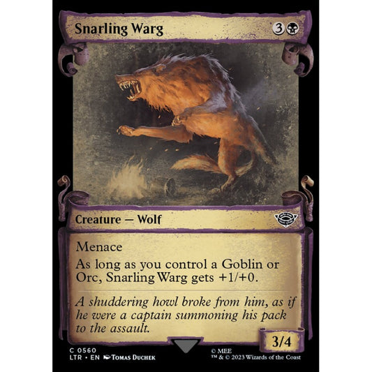 Snarling Warg, common, 560, Magic the Gathering, The Lord of the Rings: Tales of Middle-earth