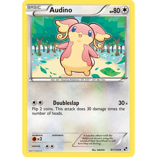 Audino Uncommon 87/114 Pokemon Card Game Black & White