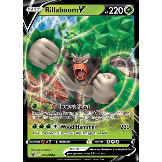 Rillaboom V Black Star Promo SWSH014 Pokemon Card Game Sword & Shield Promos
