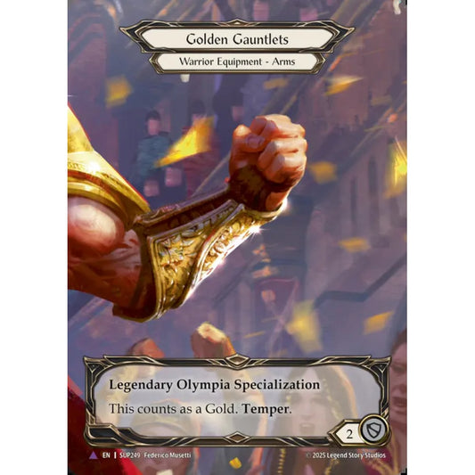 Golden Gauntlets SUP249-MV Majestic Flesh & Blood Trading Card Game Super Slam in Cold Foil Art