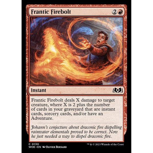 Frantic Firebolt, common, 130, Magic the Gathering, Wilds of Eldraine