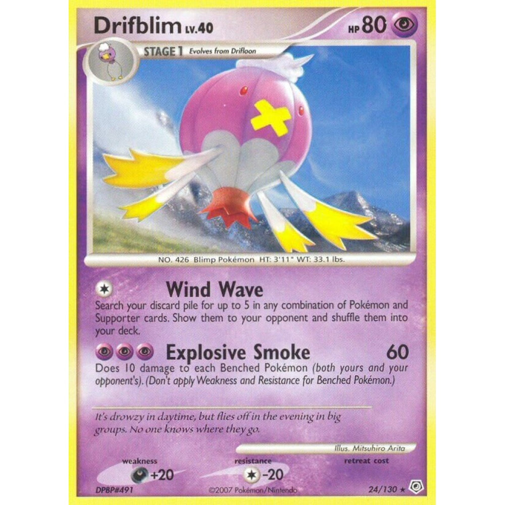 Drifblim Rare 24/130 Pokemon Card Game Diamond & Pearl