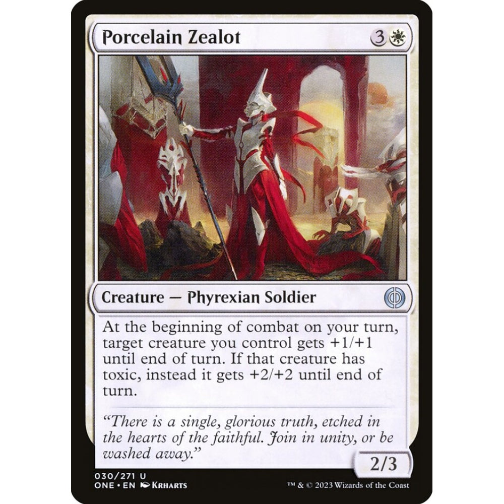 Porcelain Zealot, uncommon, 30, Magic the Gathering, Phyrexia: All Will Be One