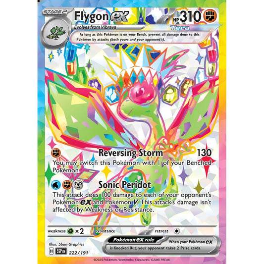 Flygon ex Ultra Rare 222/191 Pokemon Card Game Surging Sparks