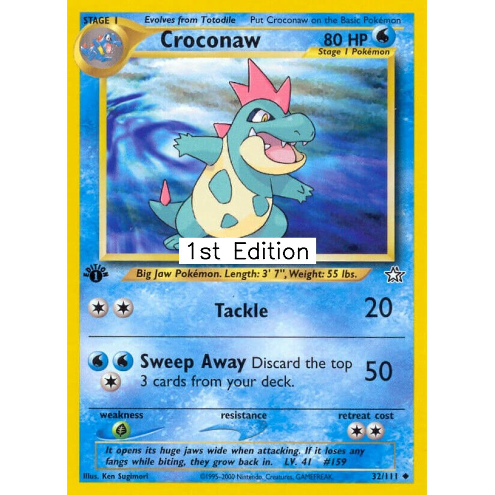 Croconaw Uncommon 32/111 Pokemon Card Game Neo Genesis