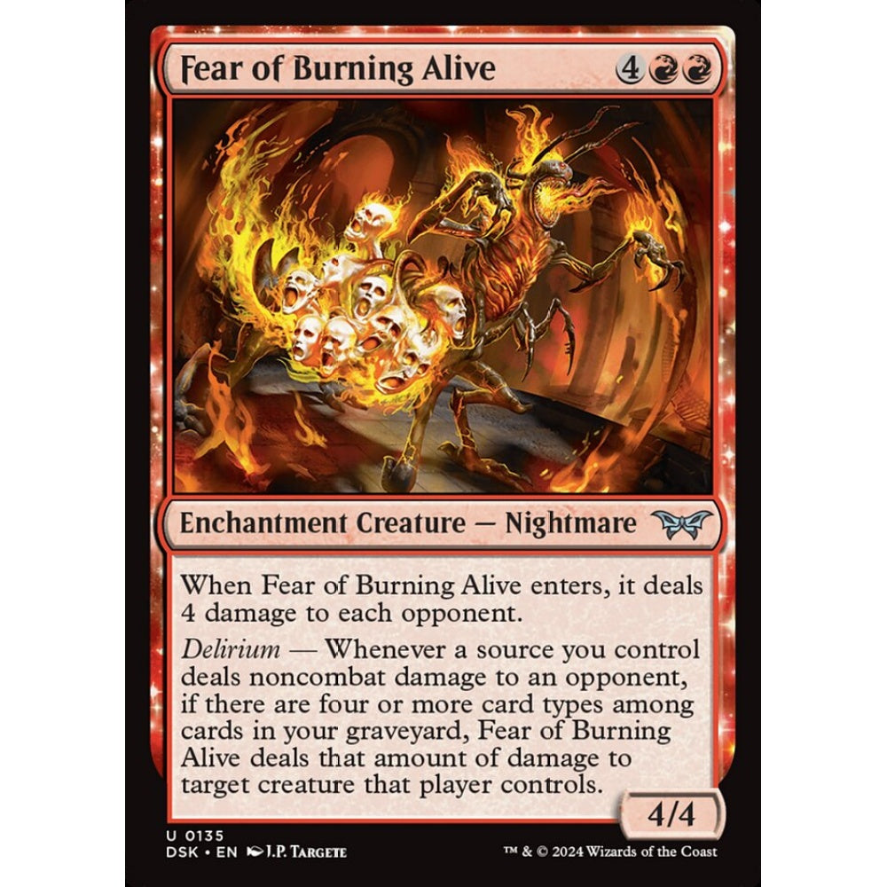 Fear of Burning Alive, 135, uncommon, Magic: The Gathering, Duskmourn: House of Horror