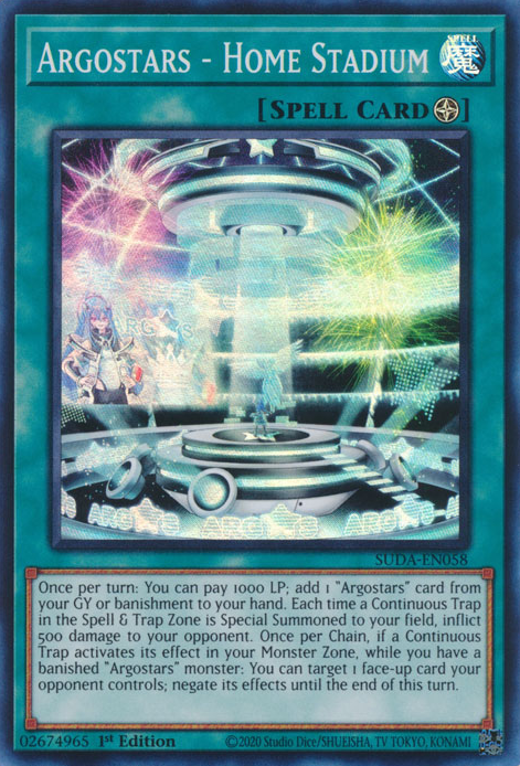 Argostars - Home Stadium SUDA-EN058 Super Super Rare Yu-Gi-Oh Supreme Darkness in Art