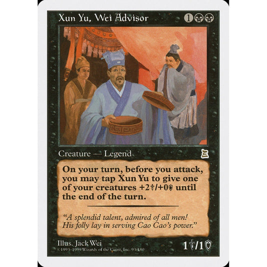 Xun Yu, Wei Advisor rare 93 Magic the Gathering Portal Three Kingdoms