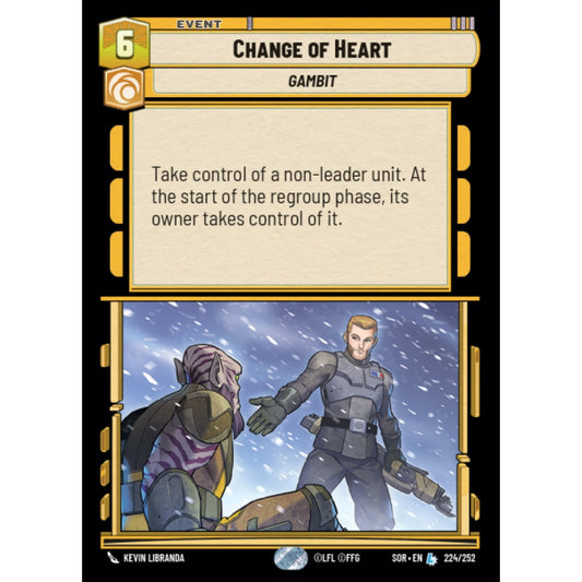 Change of Heart, 224, L, Star Wars Unlimited, Sparks Of Rebellion