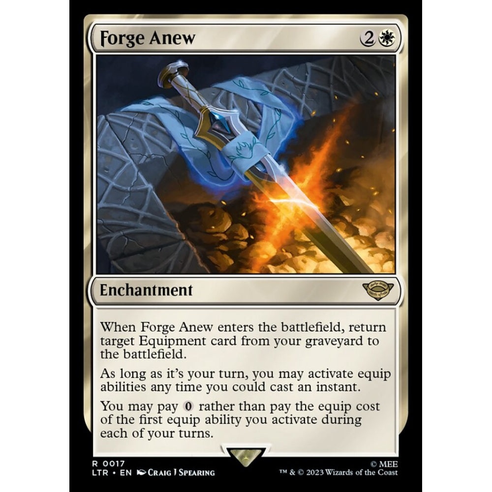 Forge Anew, rare, 17, Magic the Gathering, The Lord of the Rings: Tales of Middle-earth