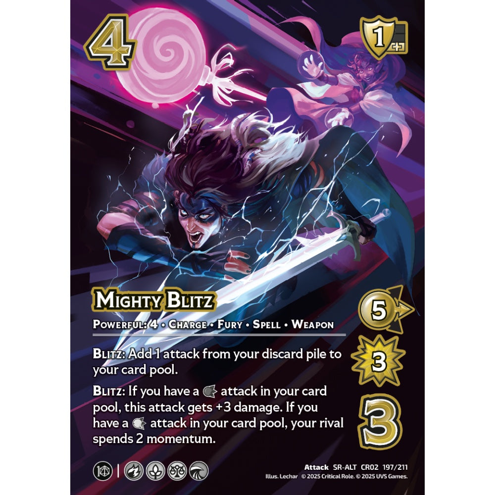 Mighty Blitz, 197/211, CR02, Universus, Critical Role: Heroes Of Exandria, Attack, SR-ALT