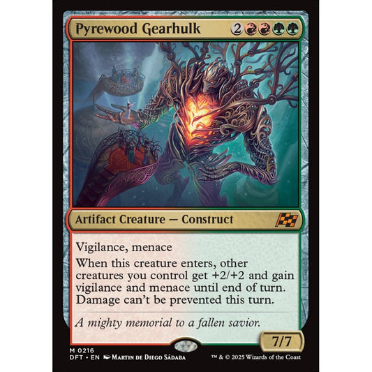 Pyrewood Gearhulk, 216, mythic, Magic: The Gathering, Aetherdrift