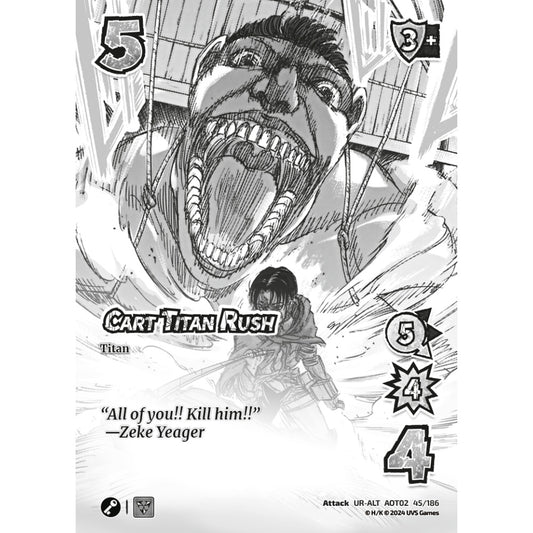 Cart Titan Rush, 45/186, AOT02, Universus, Attack on Titan: Origins of Power, Attack, UR-ALT