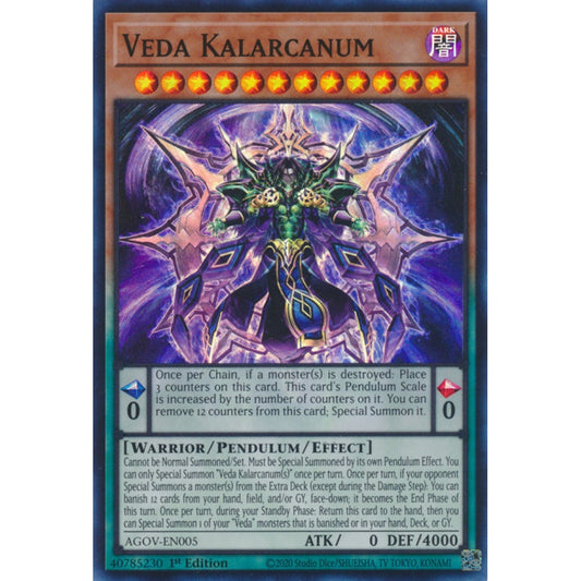 Veda Kalarcanum AGOV-EN005 Super Super Rare Yu-Gi-Oh Age of Overlord in Art