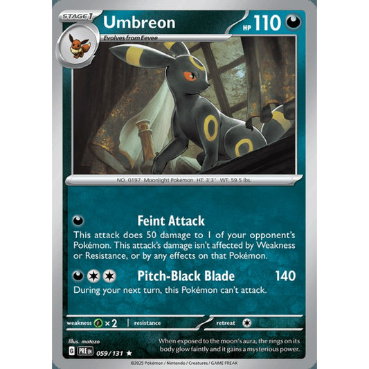 Umbreon Rare 059/131 Pokemon Card Game Prismatic Evolutions