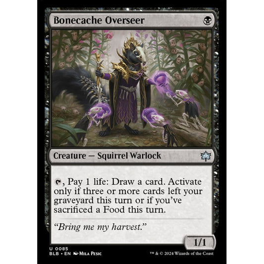 Bonecache Overseer, 85, uncommon, Magic: The Gathering, Bloomburrow