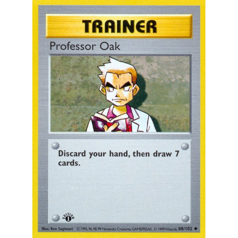 Professor Oak Uncommon 88/102 Pokemon Card Game Base Set