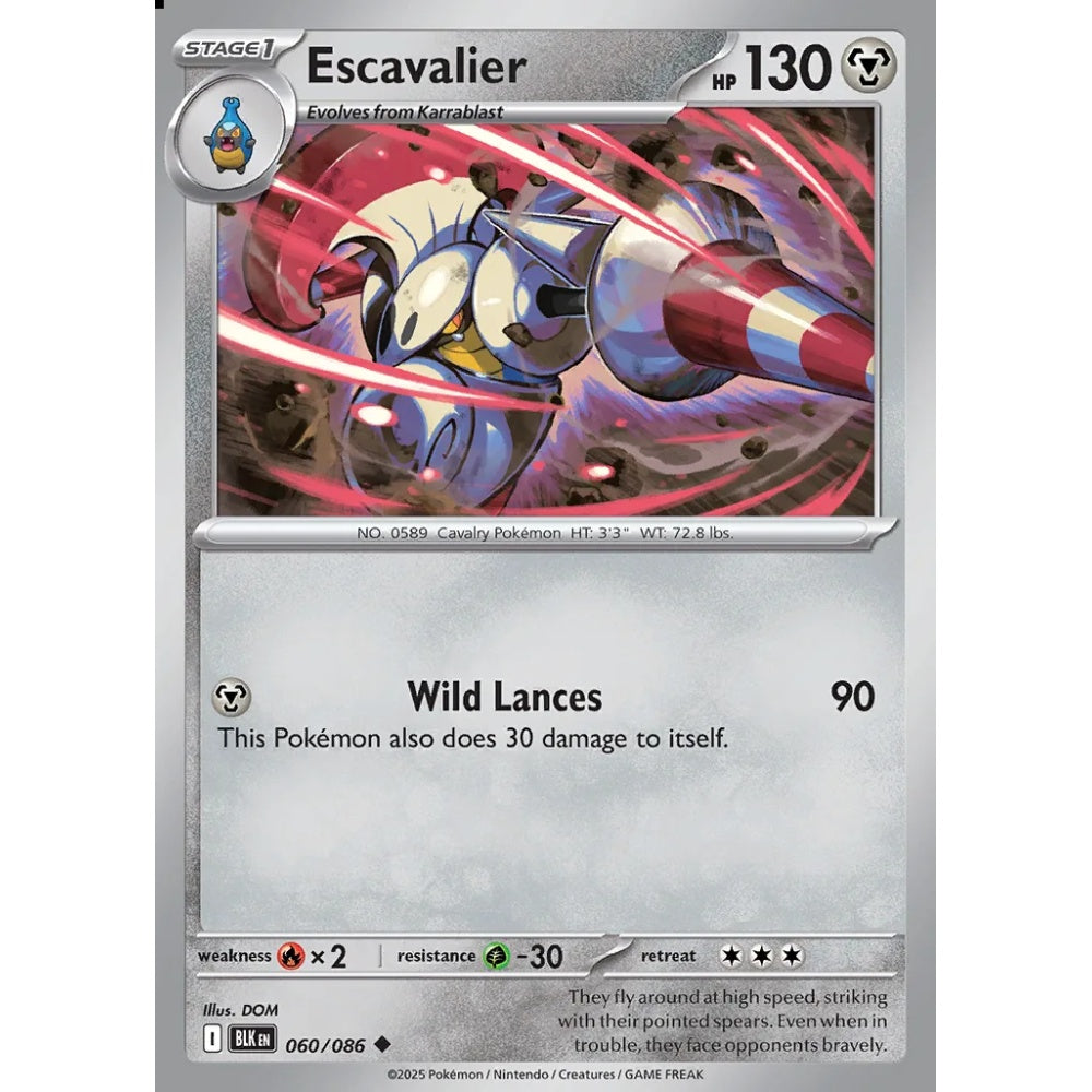 Escavalier Uncommon 060/086 Pokemon Card Game Black Bolt