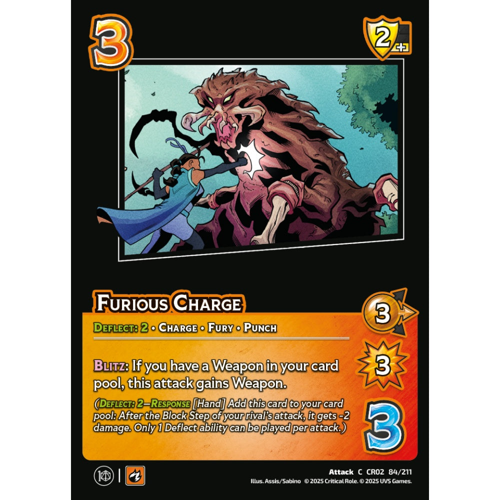 Furious Charge, 84/211, CR02, Universus, Critical Role: Heroes Of Exandria, Attack, C