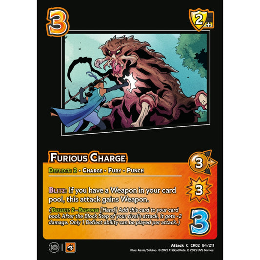 Furious Charge, 84/211, CR02, Universus, Critical Role: Heroes Of Exandria, Attack, C