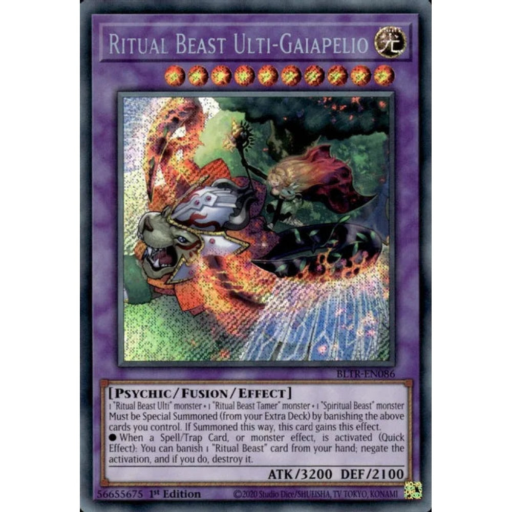 Ritual Beast Ulti-Gaiapelio, BLTR-EN086, Secret Rare, Yu-Gi-Oh!, Battles of Legend: Terminal Revenge