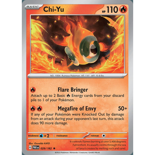 Chi-Yu Rare 029/182 Pokemon Card Game Paradox Rift