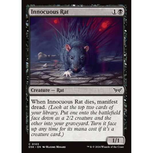 Innocuous Rat, 103, common, Magic: The Gathering, Duskmourn: House of Horror