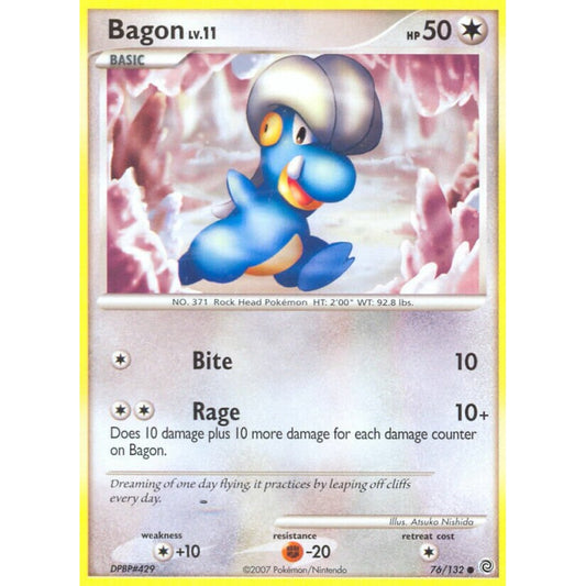 Bagon Common 76/132 Pokemon Card Game Secret Wonders
