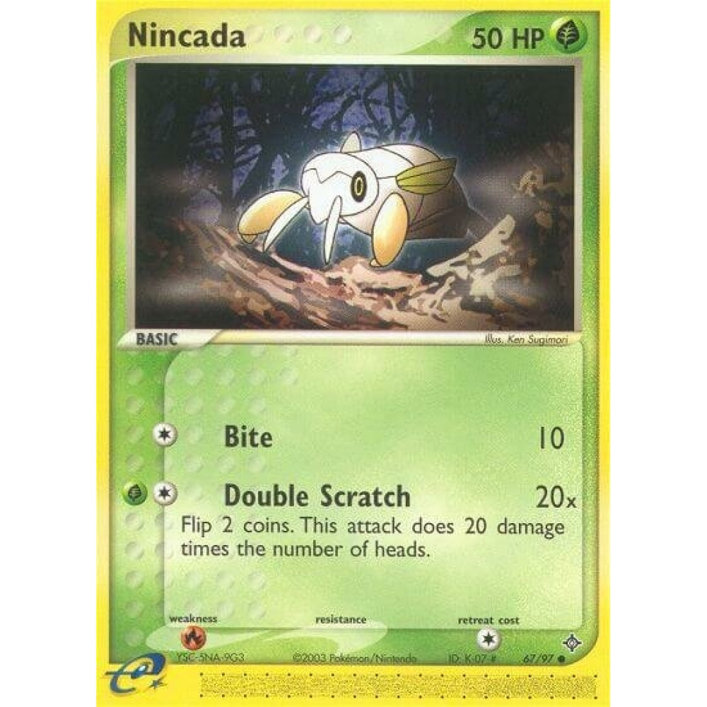 Nincada Common 67/97 Pokemon Card Game EX Dragon