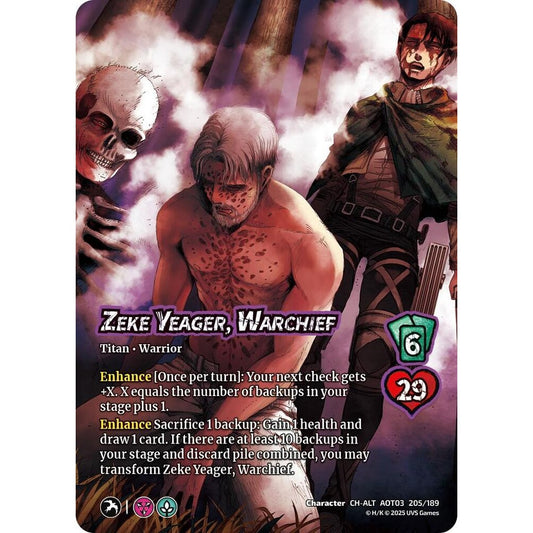 Zeke Yeager, Warchief // Beast Titan, Finale 205/189 AOT03 Universus Attack on Titan: Apocalypse Character CH-ALT